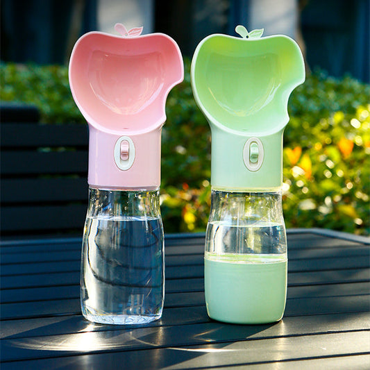 Portable Dog Water Bottle with Built-In Bowl