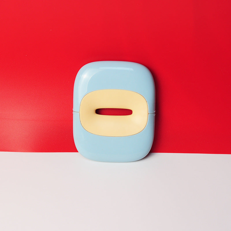 Modern light blue and cream pet grooming tool case against a red and white background